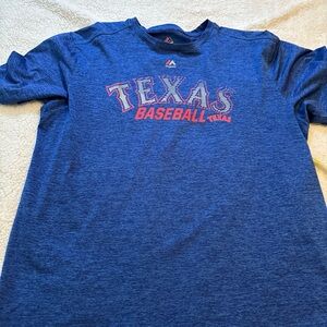 Majestic Adult Texas Ranger Baseball Tee in Blue